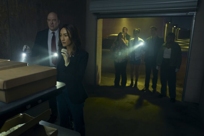 John Carroll Lynch (Thomas Laffont) and Maggie Q (Renée Ballard) inBallard